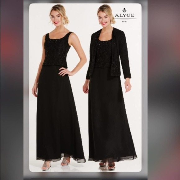 Alyce Paris - Black Label - 29953‎ Beaded A-Line Dress With Jacket size 26 - Picture 1 of 6